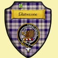 Gladstone Purple Modern Tartan Crest Wooden Wall Plaque Shield