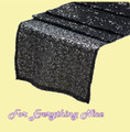 Black Duchess Sequin Wedding Table Runners Decorations x 5 For Hire