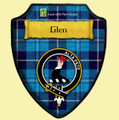 Glen Dress  Blue Tartan Crest Wooden Wall Plaque Shield