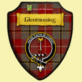 Glendinning Red Ancient Tartan Crest Wooden Wall Plaque Shield