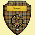 Gordon Weathered Brown Tartan Crest Wooden Wall Plaque Shield