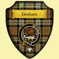 Graham Of Menteith Weathered Tartan Crest Wooden Wall Plaque Shield