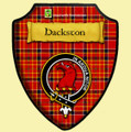 Hackston Red Modern Tartan Crest Wooden Wall Plaque Shield