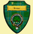 Irvine Of Bonshaw Tartan Crest Wooden Wall Plaque Shield