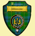 Johnstone Dress Tartan Crest Wooden Wall Plaque Shield