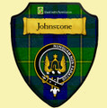 Johnstone Modern Tartan Crest Wooden Wall Plaque Shield