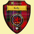 Kelly Of Sleat Red Tartan Crest Wooden Wall Plaque Shield