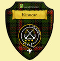 Kinnear Pilette Tartan Crest Wooden Wall Plaque Shield