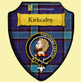 Kirkcaldy Modern Tartan Crest Wooden Wall Plaque Shield