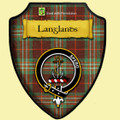 Langlands Brown Ancient Tartan Crest Wooden Wall Plaque Shield