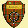 Langlands Hunting Modern Tartan Crest Wooden Wall Plaque Shield