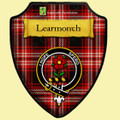 Learmonth Red Tartan Crest Wooden Wall Plaque Shield