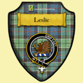 Leslie Hunting Ancient Tartan Crest Wooden Wall Plaque Shield