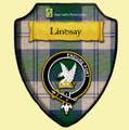 Lindsay Dress Green Tartan Crest Wooden Wall Plaque Shield
