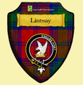 Lindsay Modern Tartan Crest Wooden Wall Plaque Shield