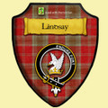Lindsay Weathered Tartan Crest Wooden Wall Plaque Shield