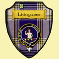 Livingstone Dress Tartan Crest Wooden Wall Plaque Shield
