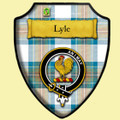 Lyle Muted Modern Tartan Crest Wooden Wall Plaque Shield