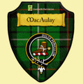 MacAulay Of Lewis Modern Tartan Crest Wooden Wall Plaque Shield