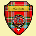 MacBain Ancient Tartan Crest Wooden Wall Plaque Shield