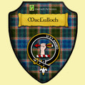 MacCulloch Dress Tartan Crest Wooden Wall Plaque Shield