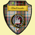 MacDonald Clanranald Dress Tartan Crest Wooden Wall Plaque Shield