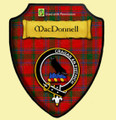 MacDonnell Of Glengarry Dress Red Tartan Crest Wooden Wall Plaque Shield