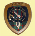 Fletcher Clan Crest Tartan 7 x 8 Woodcarver Wooden Wall Plaque 