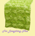 Apple Green Grandiose Rosette Wedding Table Runners Decorations x 5 For Hire