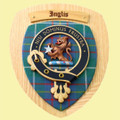 Inglis Clan Crest Tartan 7 x 8 Woodcarver Wooden Wall Plaque 