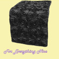 Black Grandiose Rosette Wedding Table Runners Decorations x 10 For Hire