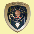 MacAlpine Clan Crest Tartan 7 x 8 Woodcarver Wooden Wall Plaque 