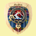MacBeth Clan Crest Tartan 7 x 8 Woodcarver Wooden Wall Plaque 