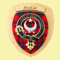 MacCall Clan Crest Tartan 7 x 8 Woodcarver Wooden Wall Plaque 