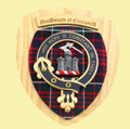 MacDonald Of Clanranald Crest Tartan 7 x 8 Woodcarver Wooden Wall Plaque 
