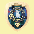 Malcolm Clan Crest Tartan 10 x 12 Woodcarver Wooden Wall Plaque 