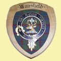 Mansfield Clan Crest Tartan 7 x 8 Woodcarver Wooden Wall Plaque 