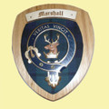 Marshall Clan Crest Tartan 7 x 8 Woodcarver Wooden Wall Plaque 