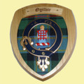 Ogilvie Clan Crest Tartan 7 x 8 Woodcarver Wooden Wall Plaque 