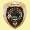 Sanderson Clan Crest Tartan 10 x 12 Woodcarver Wooden Wall Plaque 