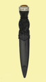 Scottish Thistle Polished Detail No Crest Stone Top Safety No Blade Sgian Dubh
