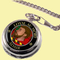 Adair Clan Crest Round Shaped Chrome Plated Pocket Watch