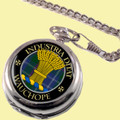 Wauchope Clan Crest Round Shaped Chrome Plated Pocket Watch
