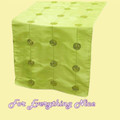 Apple Green Taffeta Sequin Wedding Table Runners Decorations x 10 For Hire