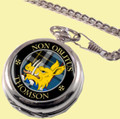 Thomson Clan Crest Round Shaped Chrome Plated Pocket Watch