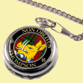 Thompson Clan Crest Round Shaped Chrome Plated Pocket Watch