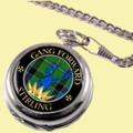 Stirling Clan Crest Round Shaped Chrome Plated Pocket Watch