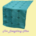 Turquoise Taffeta Sequin Wedding Table Runners Decorations x 5 For Hire