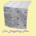White Taffeta Sequin Wedding Table Runners Decorations x 5 For Hire