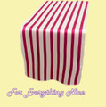 Fuchsia Pink White Satin Stripe Wedding Table Runners Decorations x 10 For Hire